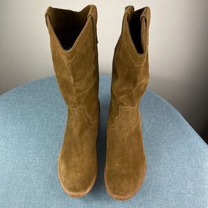 Bronx Dirty Suede Color Pull On Linux Western Boots  Size 5.5/6